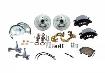 American Made Super Twin HD 2-Piston Billet Aluminum Front Drum to Disc Brake Conversion Kit W/Rotors. Black W123-ADSBK