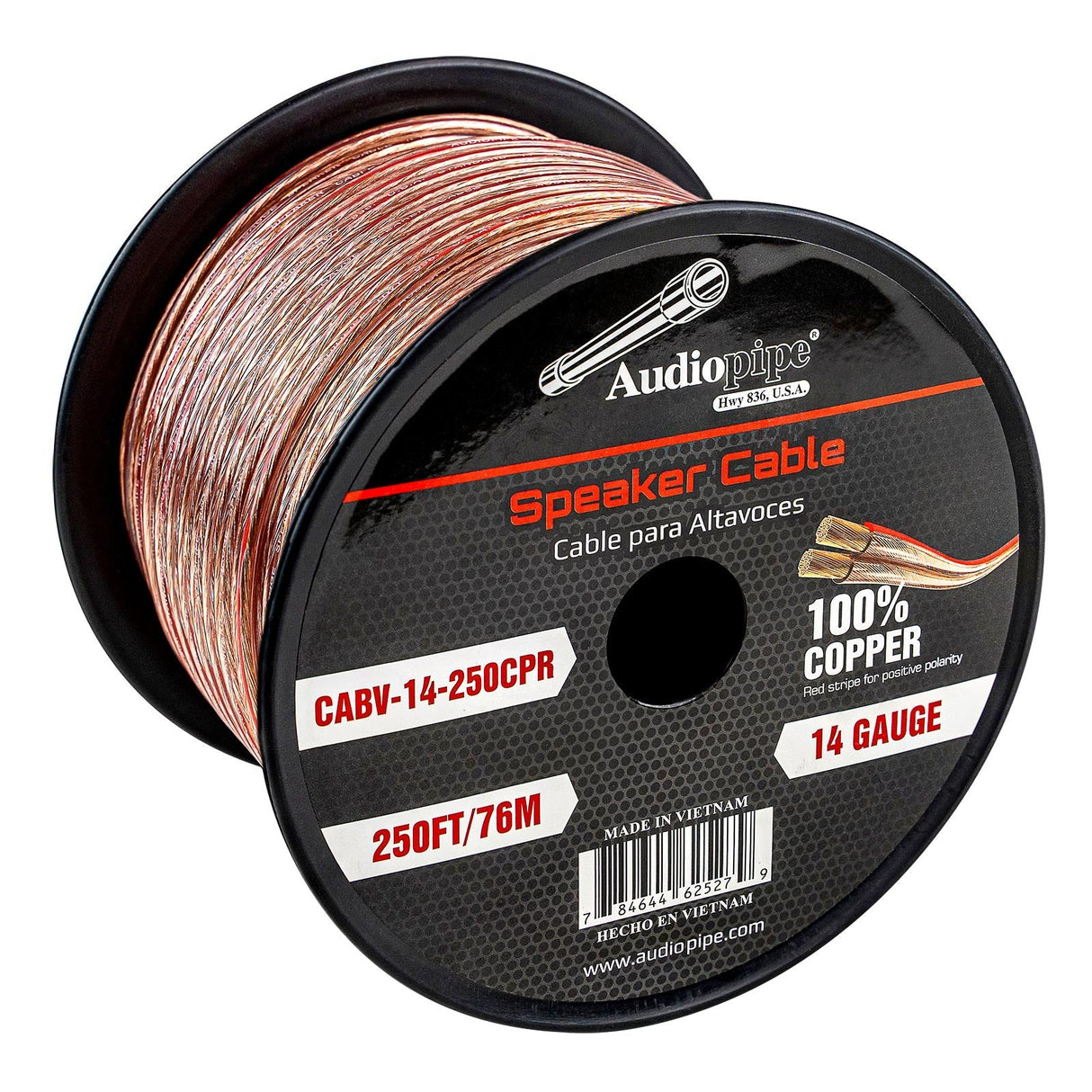 250FT 14AWG Speaker Cable (CABV-14-250CPR) Audiopipe