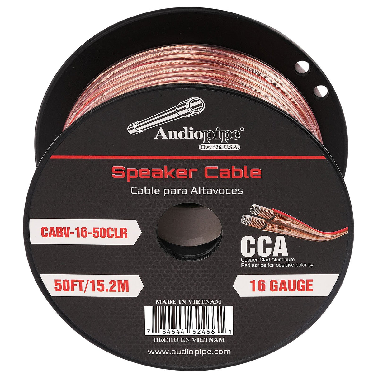 50FT 16AWG Speaker Cable (CABV-16-50CLR) Audiopipe