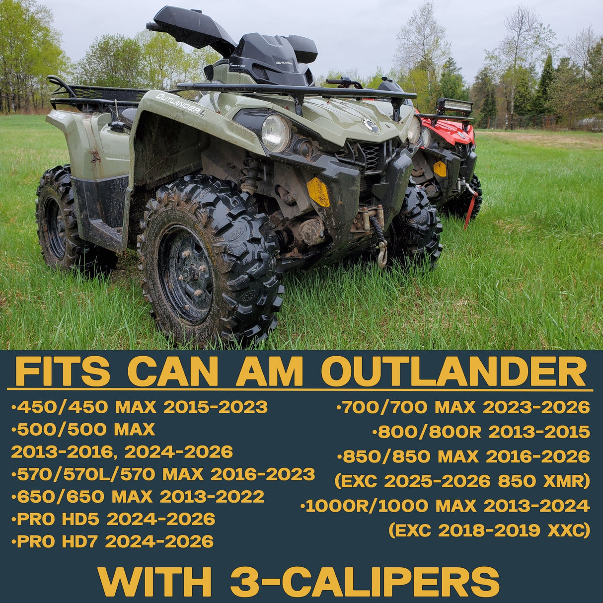 Can-Am Outlander 450/500/570/650/850/1000/HD5/HD7/PRO 2013-2026 Ridge Rider Disc Brake Rotor Kit Traild