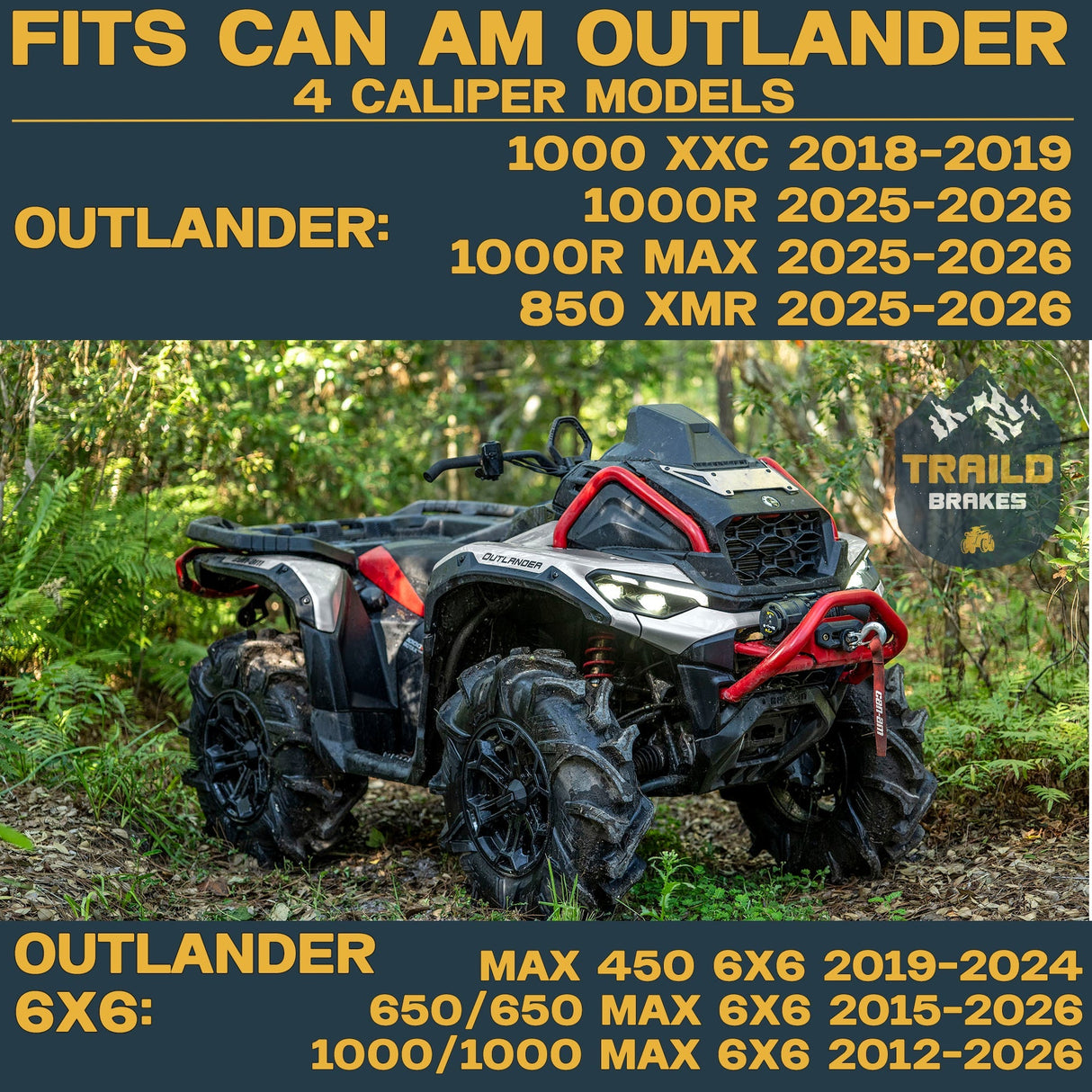Can-Am Outlander 1000/850/650/450 6x6 2015-2026 Ridge Rider Disc Brake Rotor Kit Traild