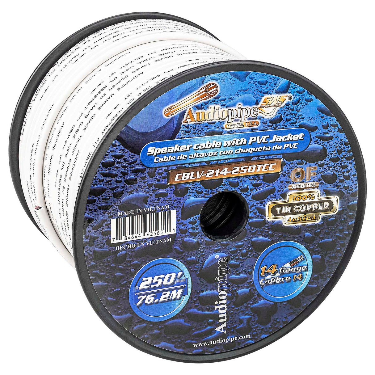250FT 14AWG Speaker Cable with PVC Jacket (CBLV-214-250TCC) Audiopipe
