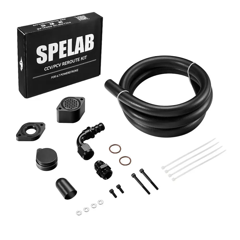 For 2011-2023 Ford 6.7L Powerstroke CCV Reroute Kit Engine Ventilation Kit | SPELAB