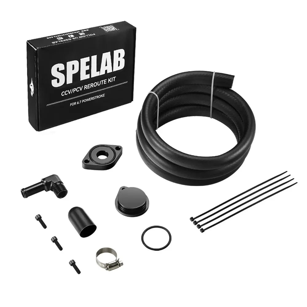 For 2011-2023 Ford 6.7L Powerstroke CCV Reroute Kit Engine Ventilation Kit | SPELAB