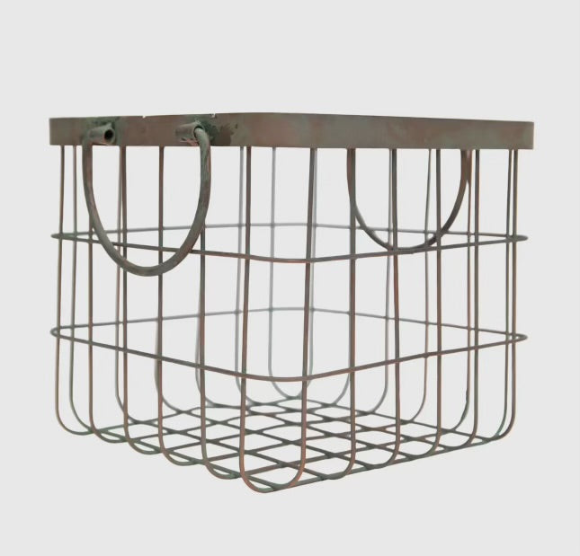 Patina Metal Basket KB Decor & More
