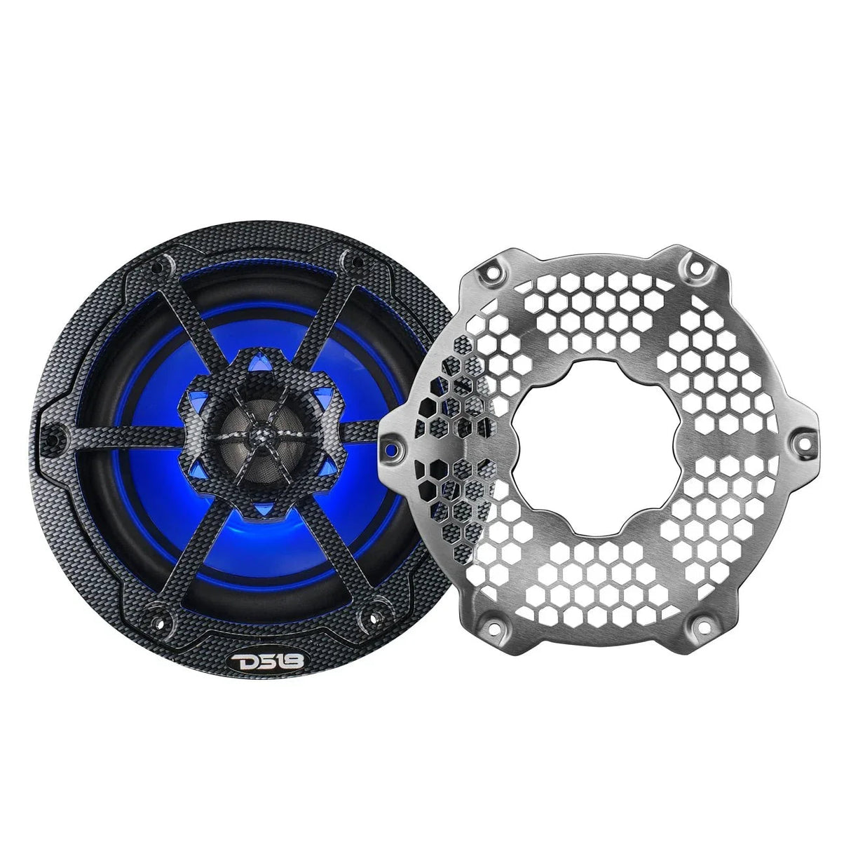 DS18 CF-65M 6.5" 2-Way 100W RMS LED RGB Coaxial Marine Speakers (Pair) DS18