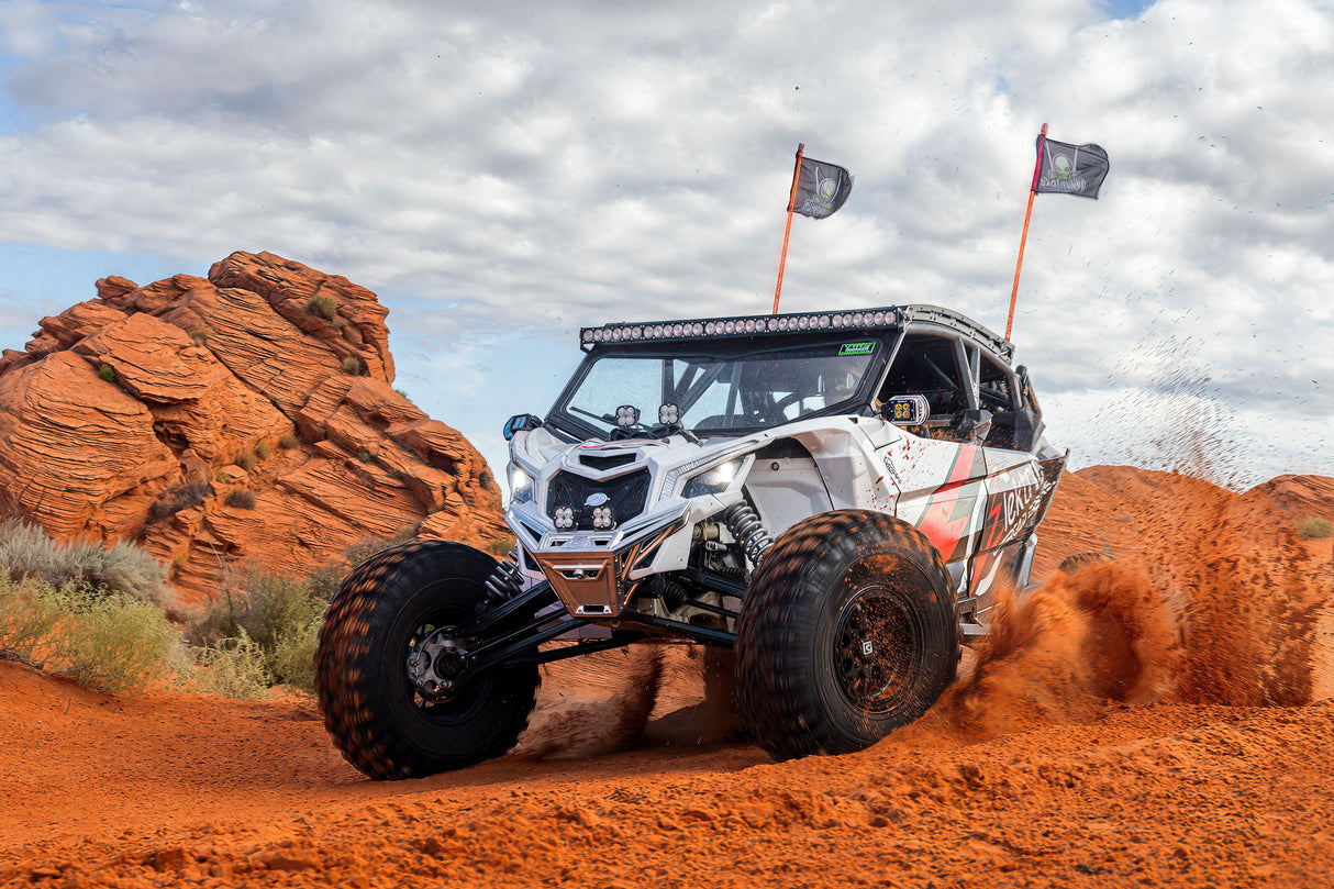 2017 to Current Can-Am X3 Maverick Machined Billet Front Winch Bumper (Clear Anodize) www.elektricoffroad.com