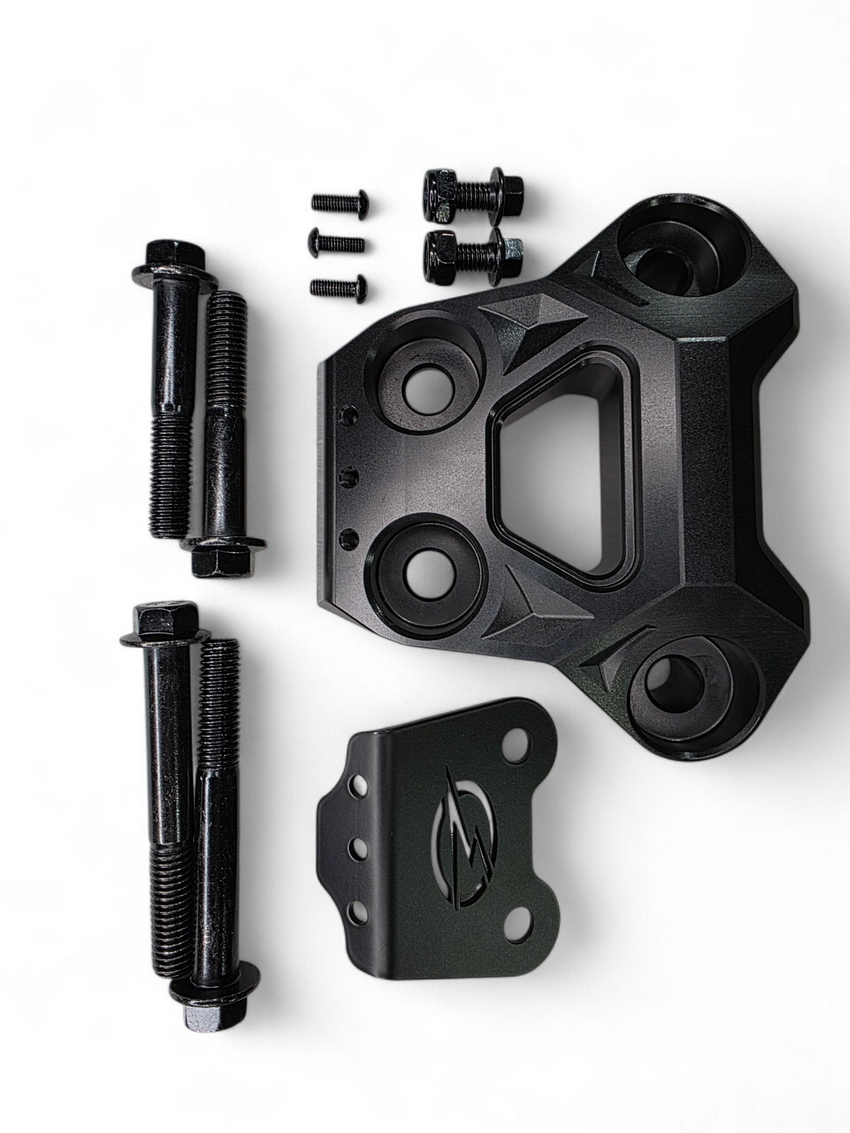 2024+ Can Am Maverick R Billet Radius Rod Plate (Black) www.elektricoffroad.com