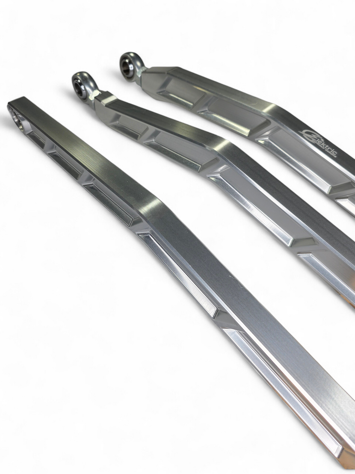 2017+ Can Am X3 Maverick Volt Billet Radius Rods Anodized Clear (RS 72" Model Only) www.elektricoffroad.com
