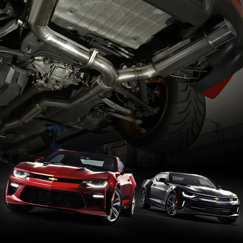 Catback Exhaust System For 2010-2015 Chevy Camaro 6.2L V8 Automatic (L99) 3" Dual Flashark