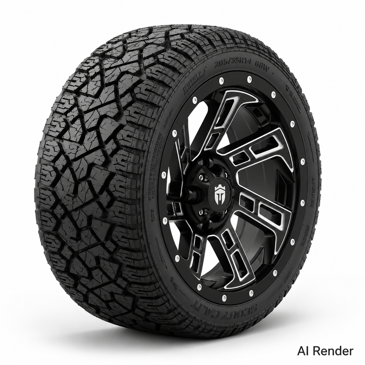 Empire 14" Hook HK2 Wheel with X Comp Golf X/T Tire Package