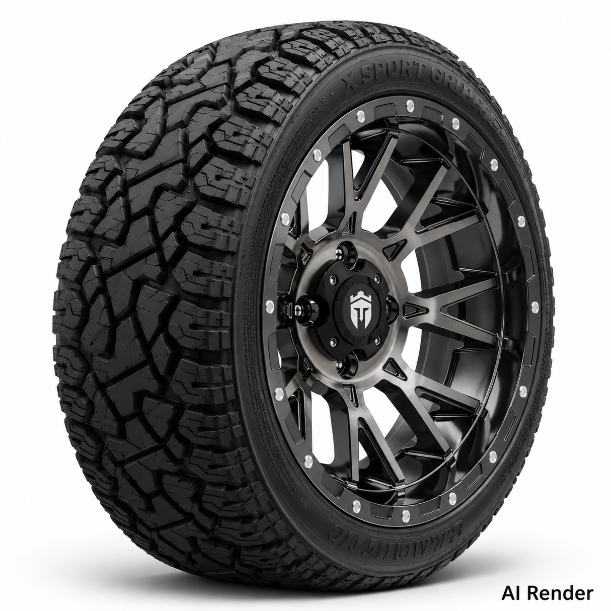 Empire 14" Savage SV5 Black Chrome Wheel & X Comp Golf X/T Tire Package