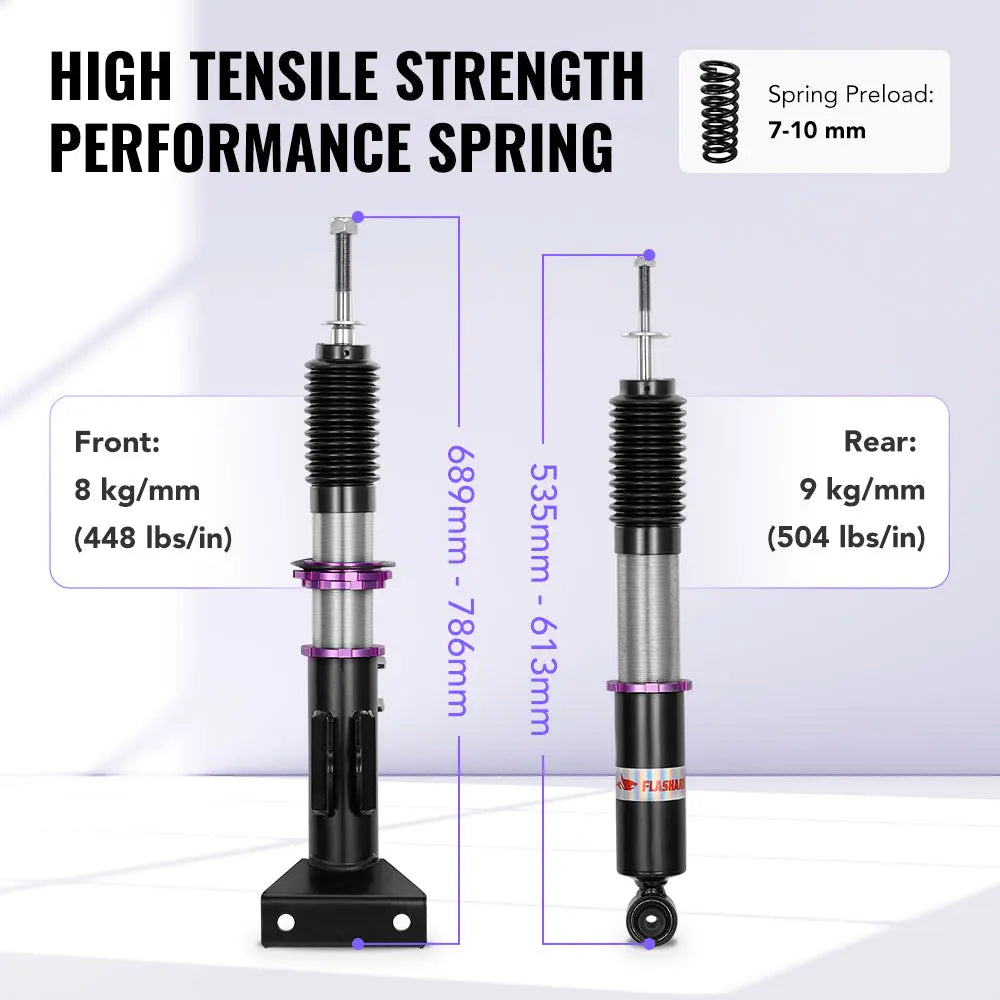 Coilover Shock Absorbers Struts 32-Way for 2001-2007 Mercedes-Benz C-Class RWD Hyper-Street II