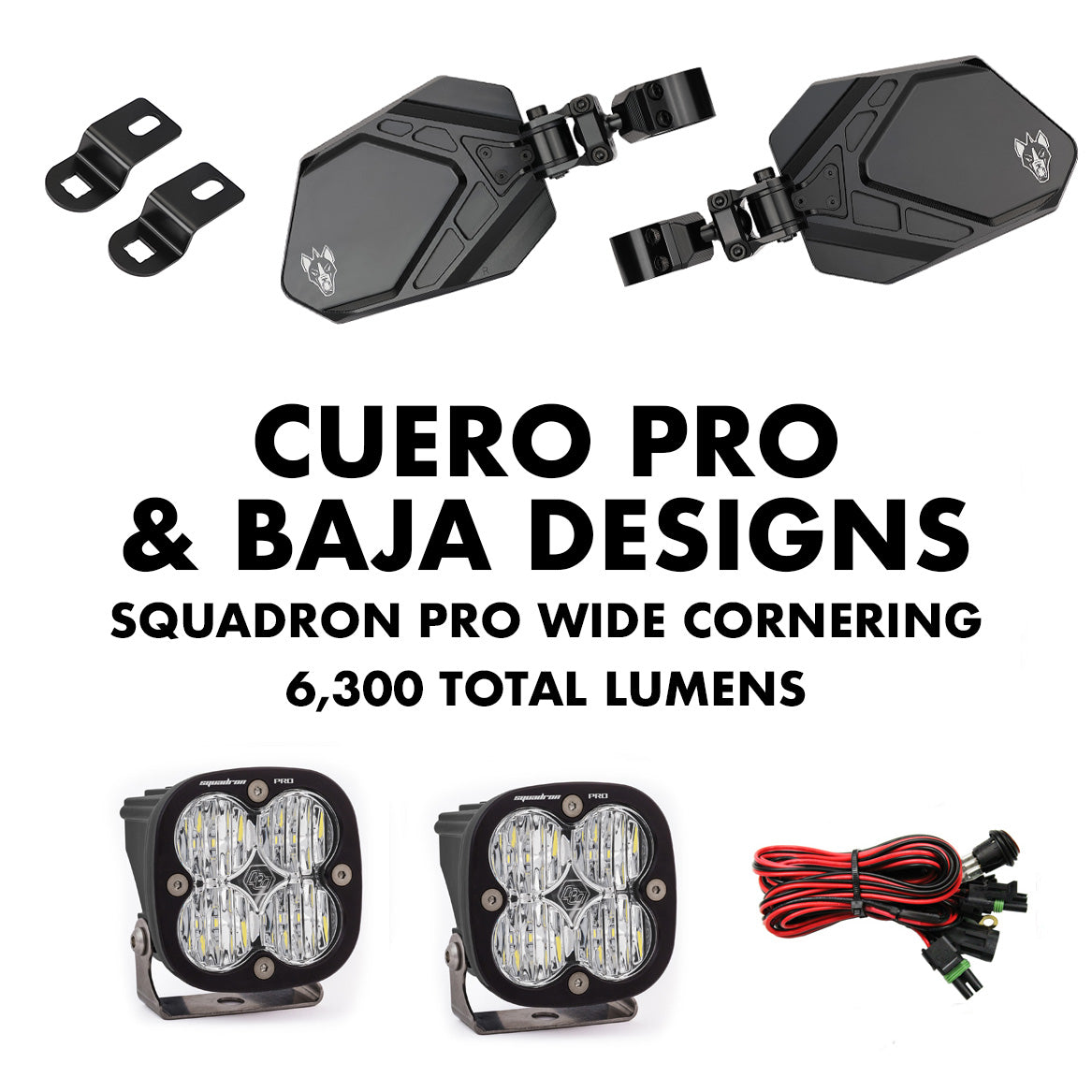 Cuero Pro Mirror Light Combo in Black Chupacabra Offroad