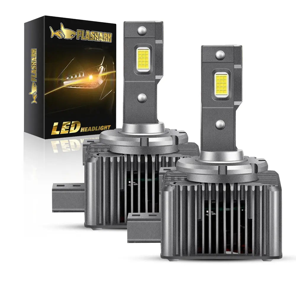 D1S D3S D8S LED Headlight Bulbs 70W 8600LM 6000K White | 2 Bulbs Flashark
