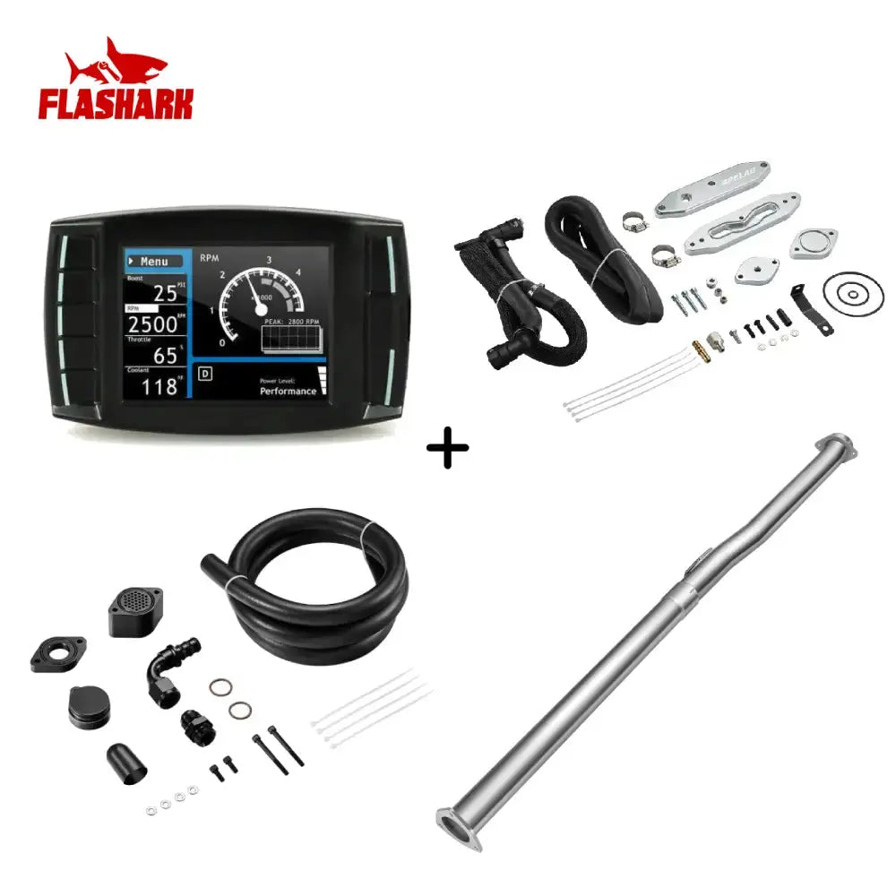 EGR/DPF/CCV/DEF Delete Kit For 2015-2016 6.7L Ford Powerstroke Diesel All-in-One Kit Flashark