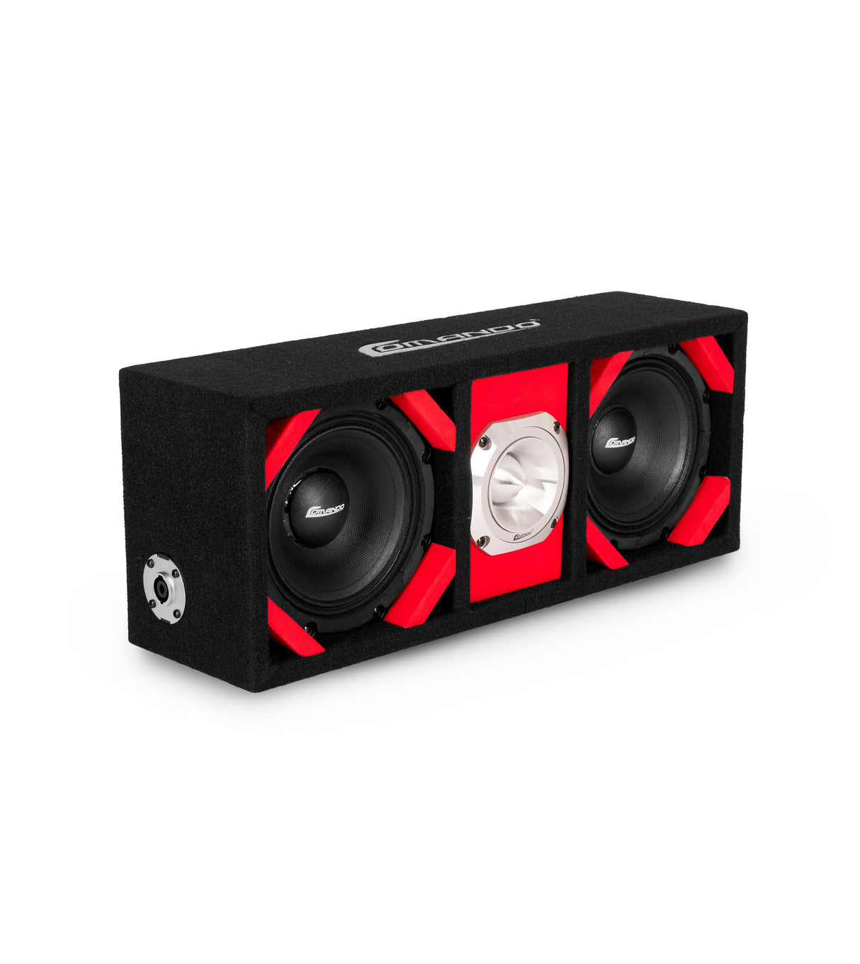 KTPONV2-206RED / DUAL 6" RED LOADED PORTED BOX + 1 TWEETER Comando Audio Inc.