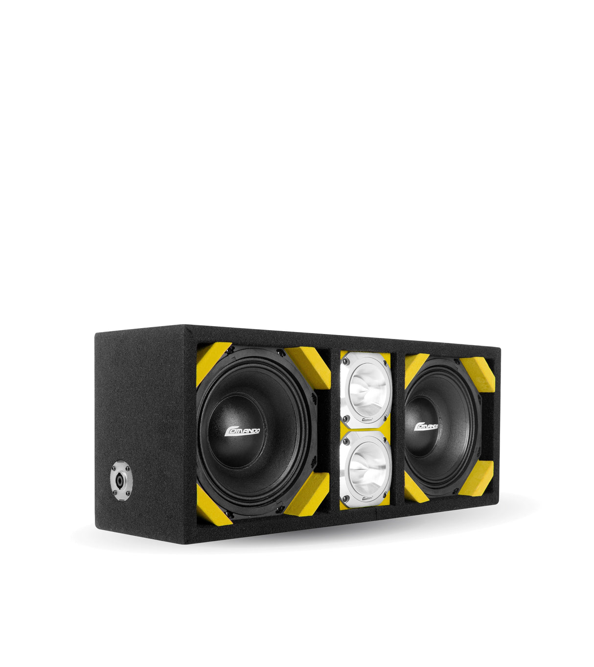 KTPONV2-208YELLOW / DUAL 8" YELLOW LOADED PORTED BOX + 2 TWEETER Comando Audio Inc.