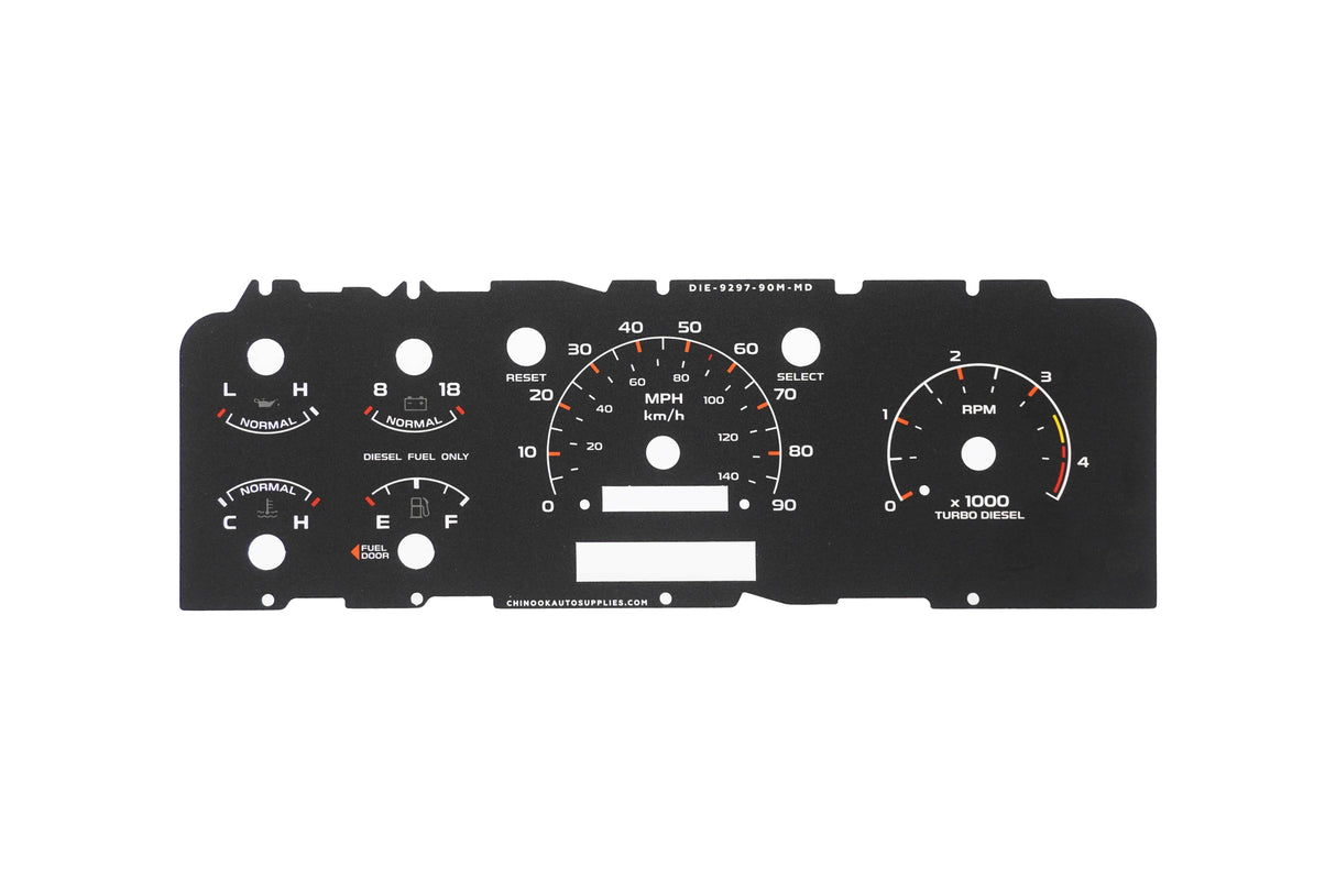 Cluster Faceplate Kit - XLT Modern - Diesel - 1992-1997 Ford F-Series Chinook Auto