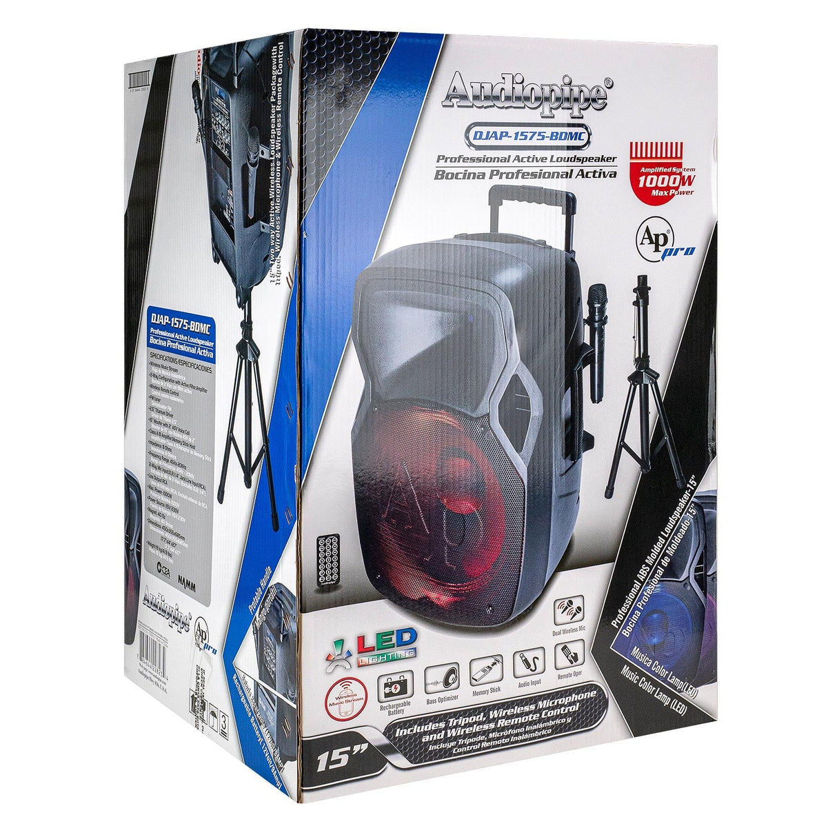 15" Professional Active Loudspeaker (DJAP-1575-BDMC) Audiopipe