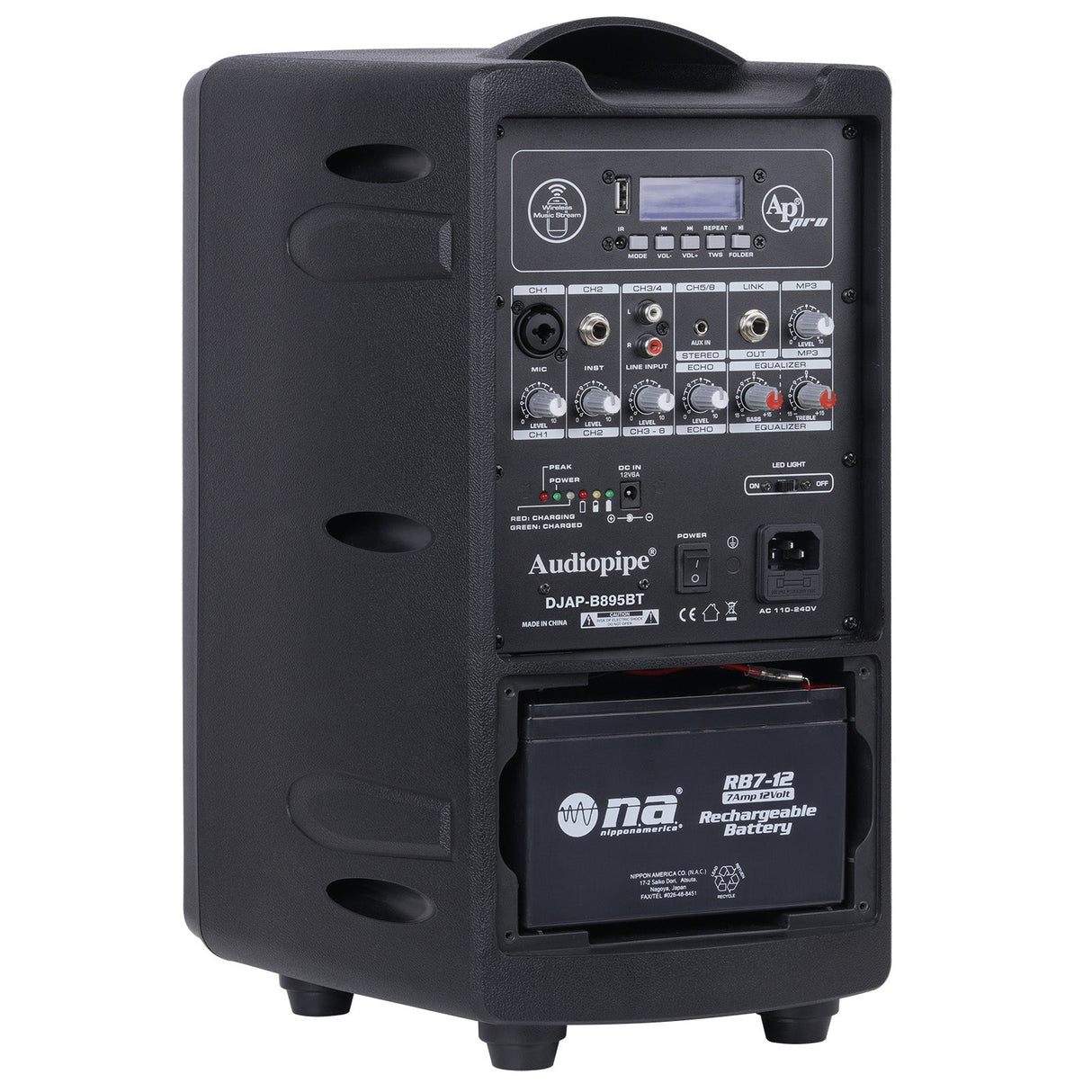 8" Professional Active Loudspeaker (DJAP-B895BT) Audiopipe