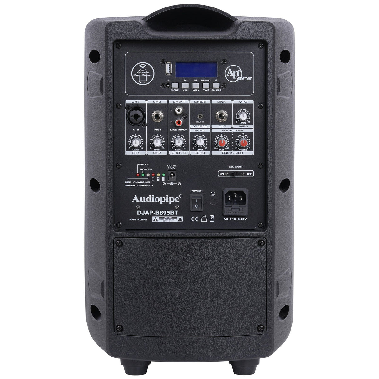 8" Professional Active Loudspeaker (DJAP-B895BT) Audiopipe