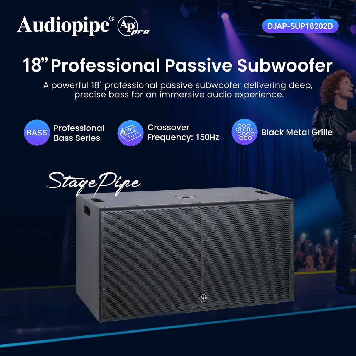 DJAP-SUP18202D 18“ Professional Passive Loudspeaker Audiopipe