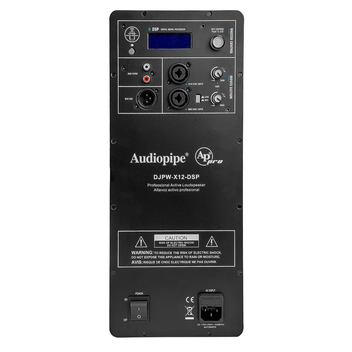 High Power Universal 2-way Plate Amplifier with DSP (DJPW-X12-DSP-AMP) Audiopipe