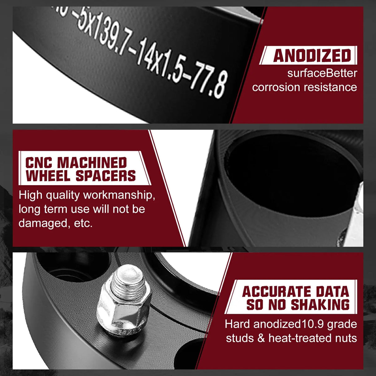 2012-2018 Ram 1500 Pick Up Trucks(DS/DJ) 5x5.5 Wheel Spacers 4PCS