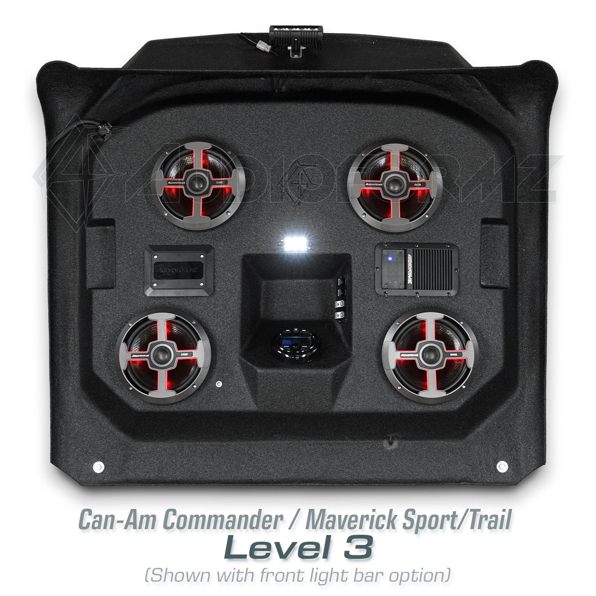 2021+ Can-Am Commander / 2019+ Maverick Sport / 2018+ Maverick Trail Stereo Tops (2-Seat)