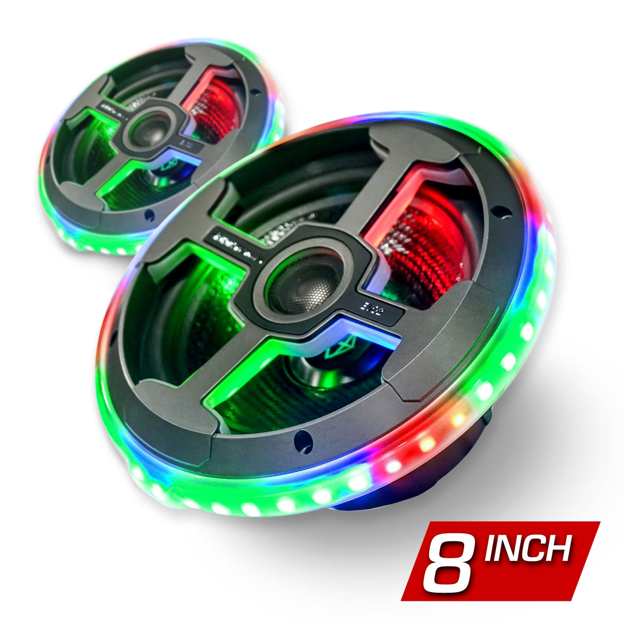 AudioFormz EVO2 8in 2-Way Component Marine IC LED Speakers - Pair Universal-Fit