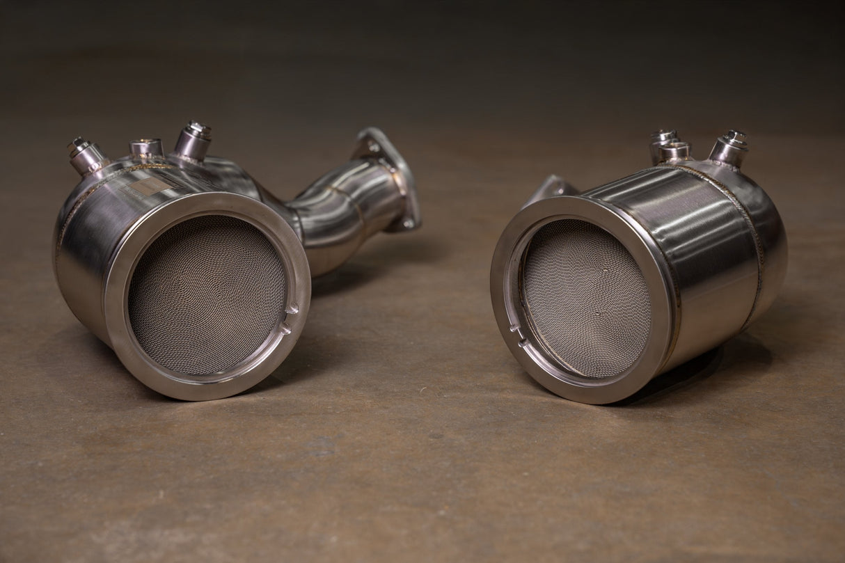 Audi C8 RS6 / RS7 400 Cell Catted Downpipes Valvetronic Designs