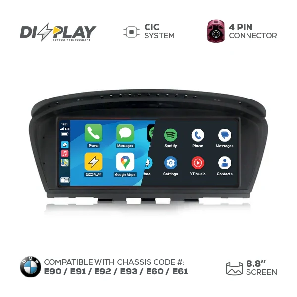 8.8" DIZZPLAY for BMW 3/5 (E90/E91/E92/E93/E60/E61) 2009-2012 equipped with the CIC* system - UHD ZZ2