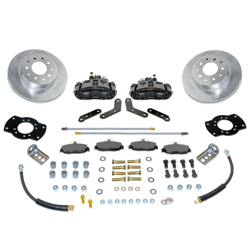 New Rear Drum to Disc Brake Conversion Kit W/Rotors. Black A158-1BK
