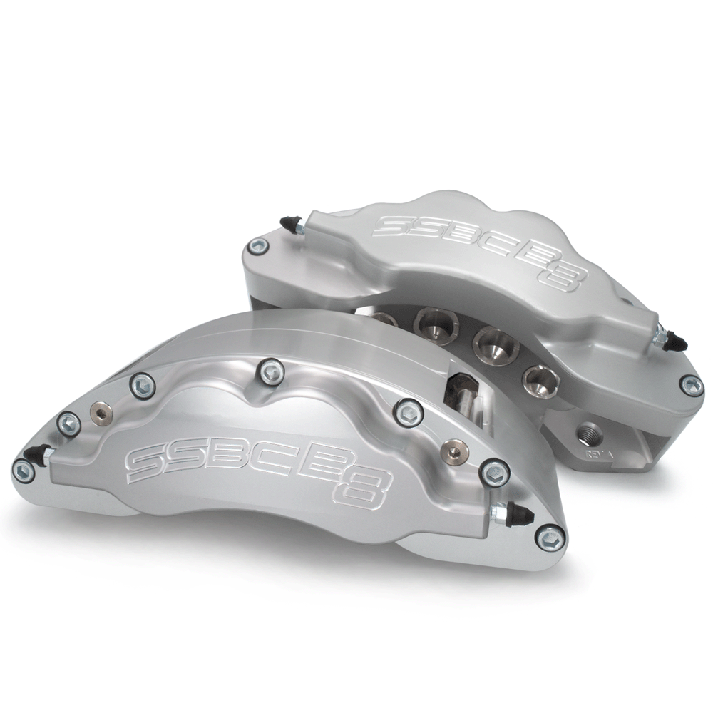 American Made B8-Barbarian 8 Piston Billet Aluminum Direct Fit Rear Caliper Upgrade Kit. Clear A404-21