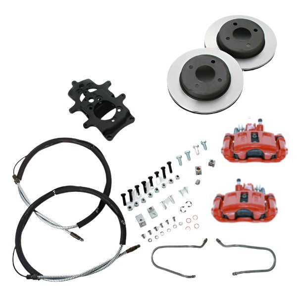 New Direct Fit Rear Drum to Disc Brake Conversion Kit W/Rotors. Red A112R
