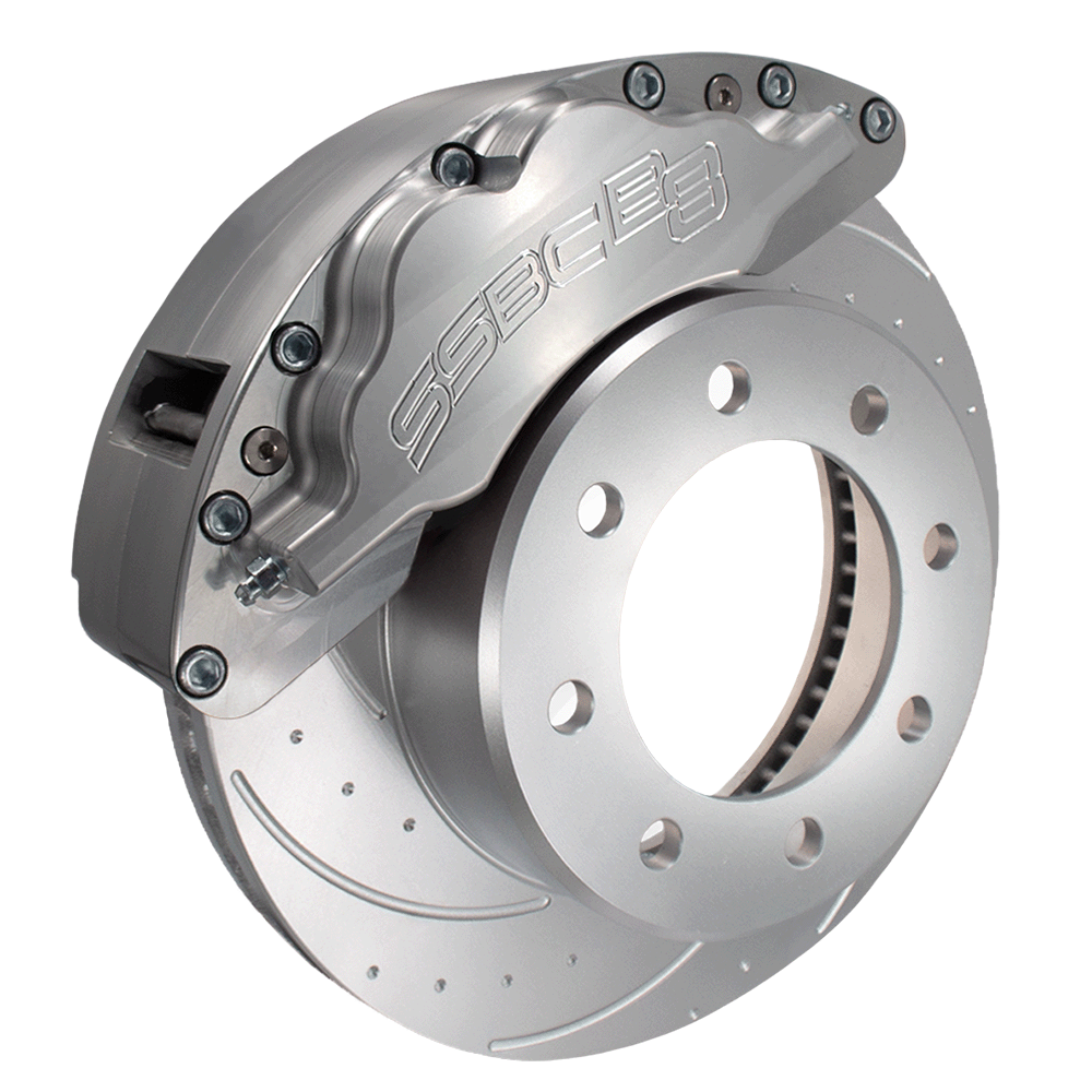 American Made B8-Barbarian 8 Piston Billet Aluminum Direct Fit Rear Disc Brake Kit W/DS Rotors. Clear A404-31-DS