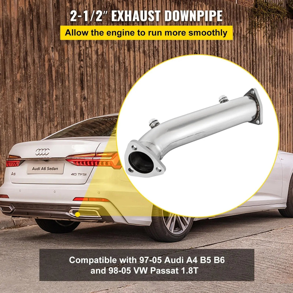 Downpipe Exhaust for 1997-2005 Audi A4 B5/B6 VW Passat 1.8T/L
