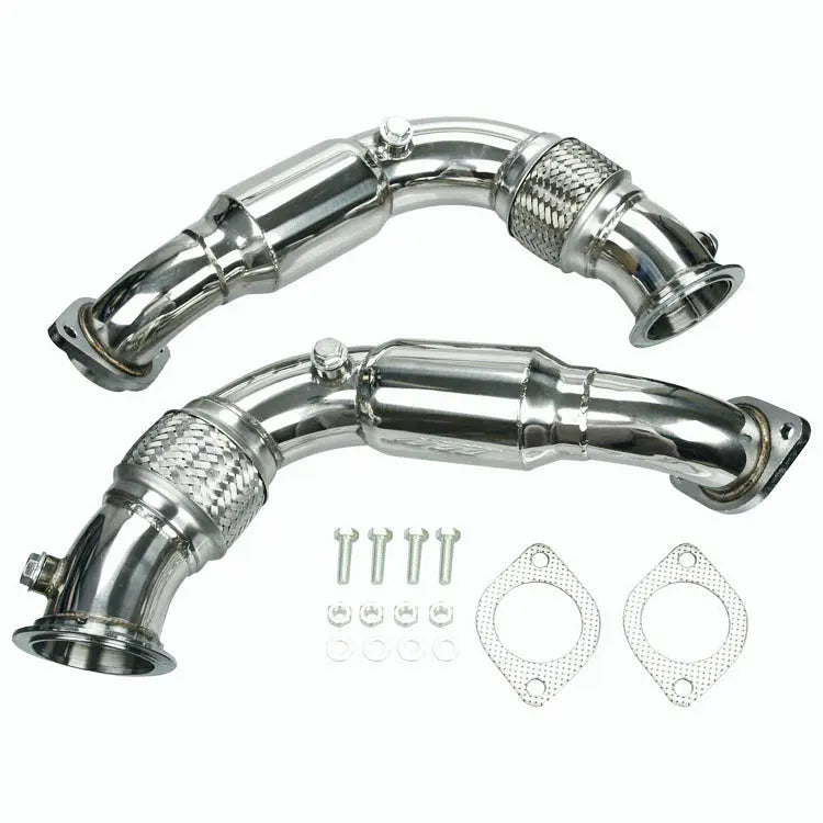 Catless Downpipe Exhaust for 2008-2014 BMW N63 X6/X5 550I 650I 750I B7 4.4L V8 Twin Turbo Flashark