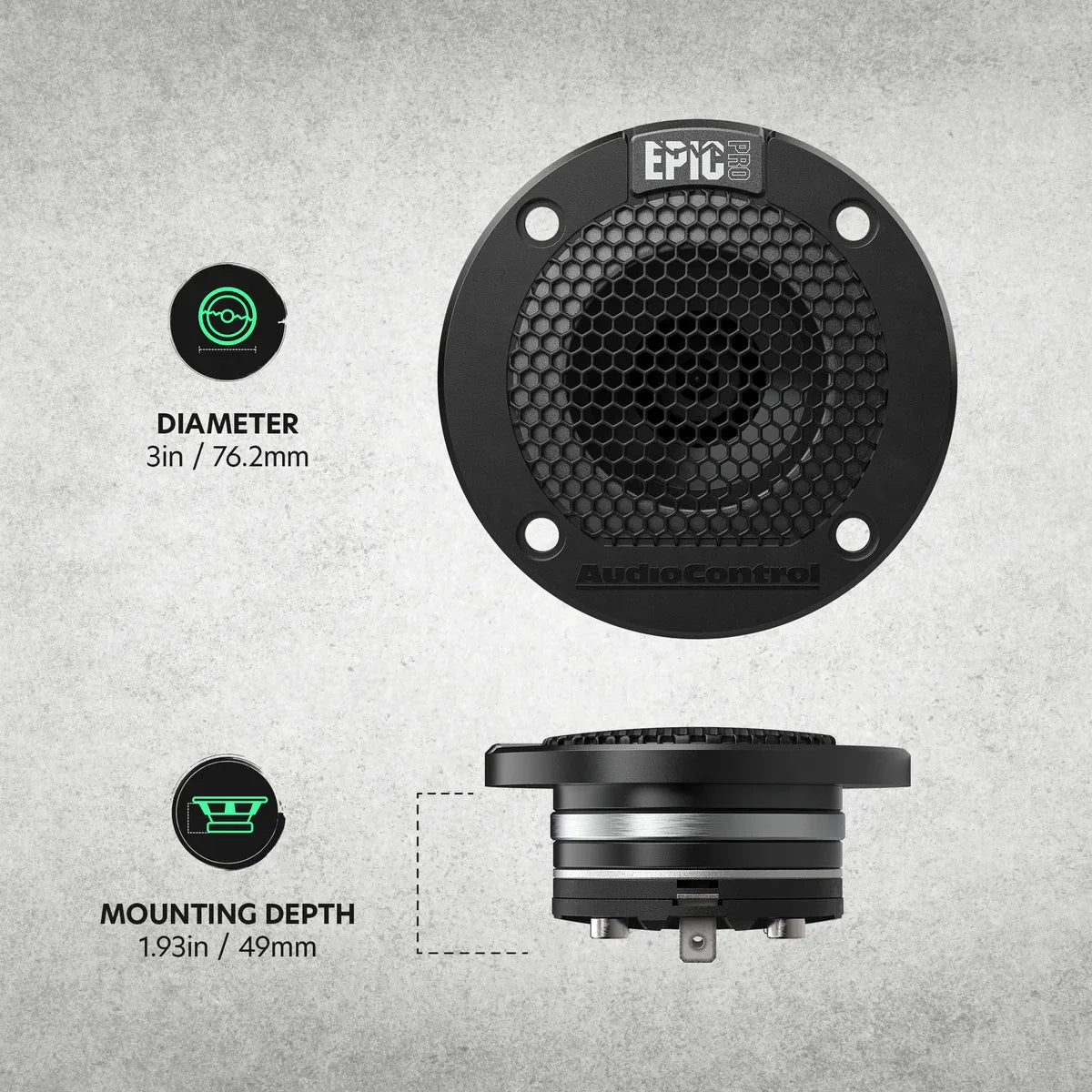 AudioControl EPICPRO3NT 3" 140W RMS Neodymium Tweeters (Pair) AudioControl