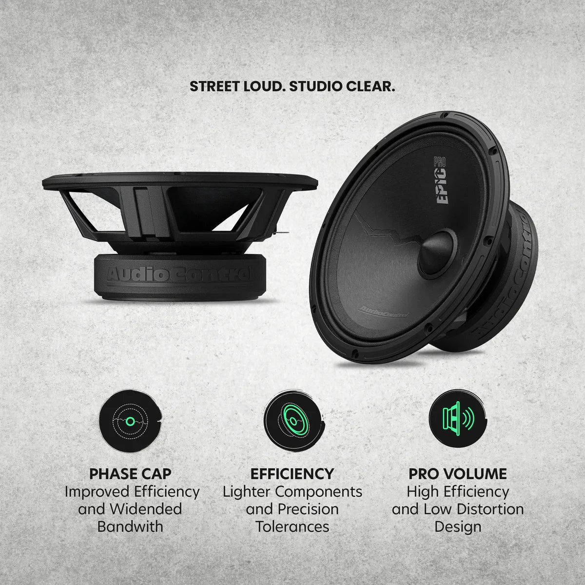 AudioControl EPICPRO8X 8" Midrange Speakers (Pair) AudioControl