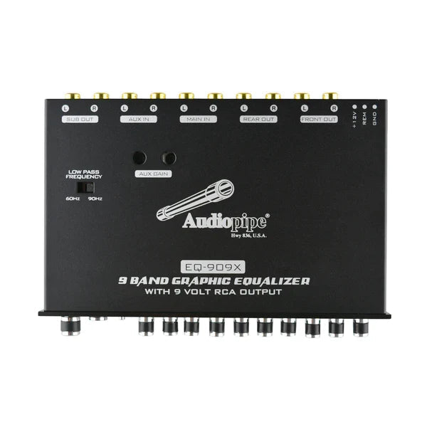 Audiopipe EQ-909X 9 Band Graphic Equalizer Audiopipe