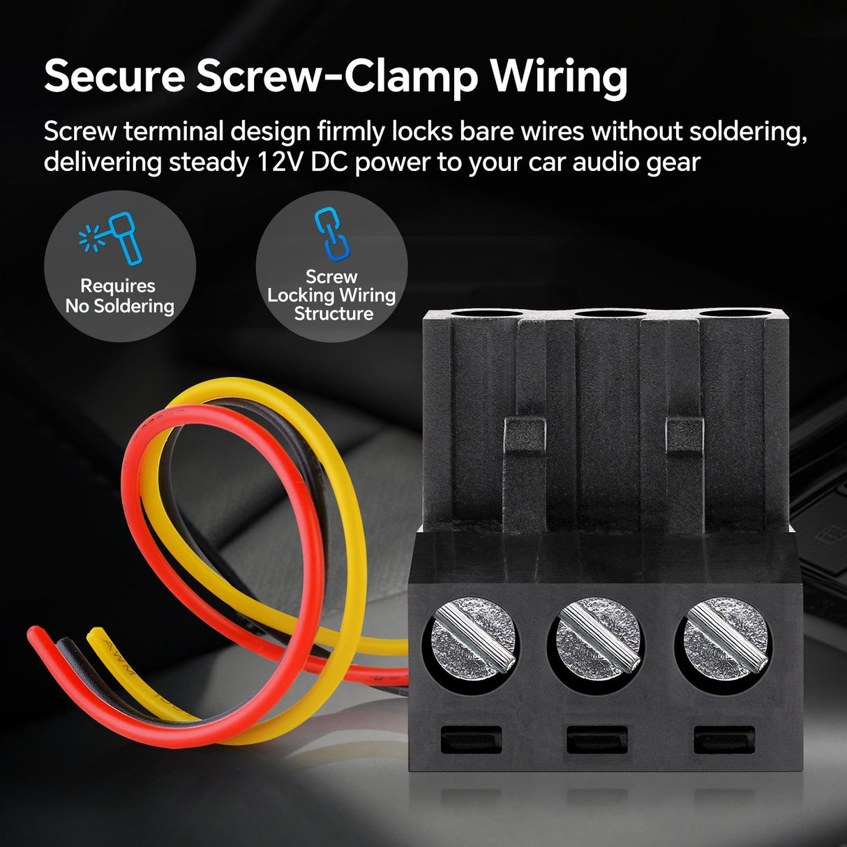 3-Pin 12V Molex Power Connector (EQ-CON-12V), Sold Individually Audiopipe