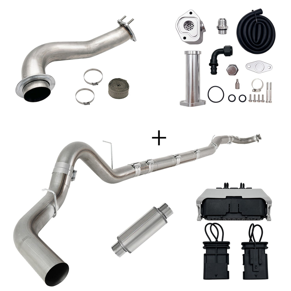 TruckTok 2017-2023 6.6L Duramax L5P DPF/CCV/EGR Delete & Downpipe w/Can Bus kit TruckTok