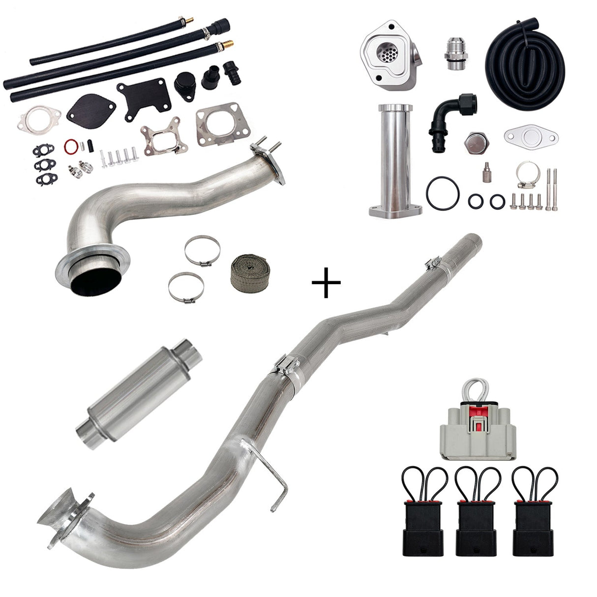 TruckTok 2017-2023 6.6L Duramax L5P DPF/CCV/EGR Delete & Downpipe w/Can Bus kit TruckTok