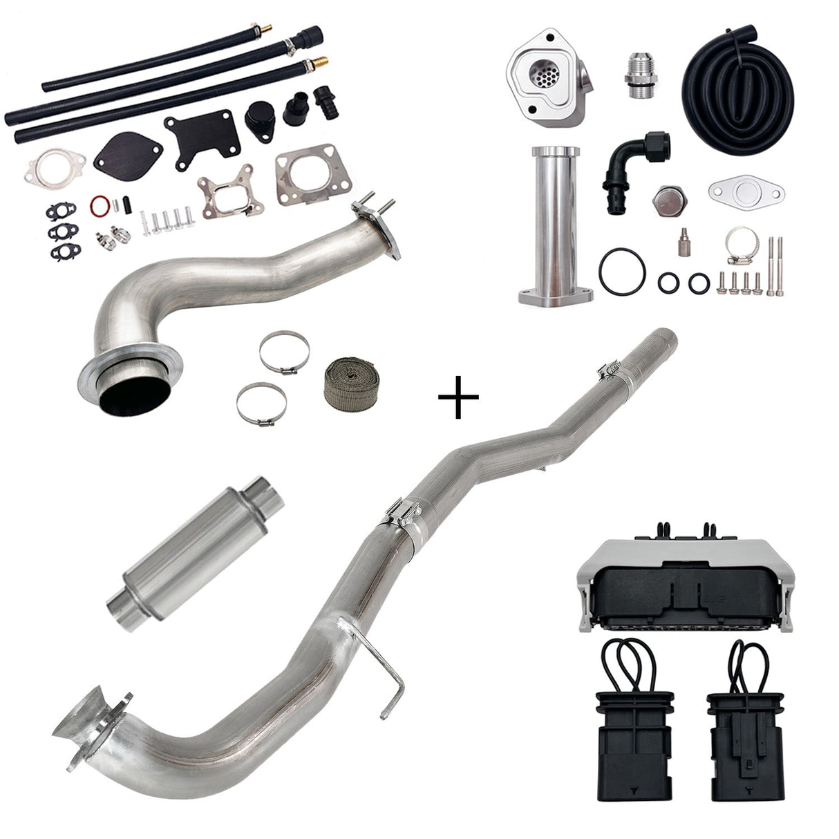 TruckTok 2017-2023 6.6L Duramax L5P DPF/CCV/EGR Delete & Downpipe w/Can Bus kit TruckTok
