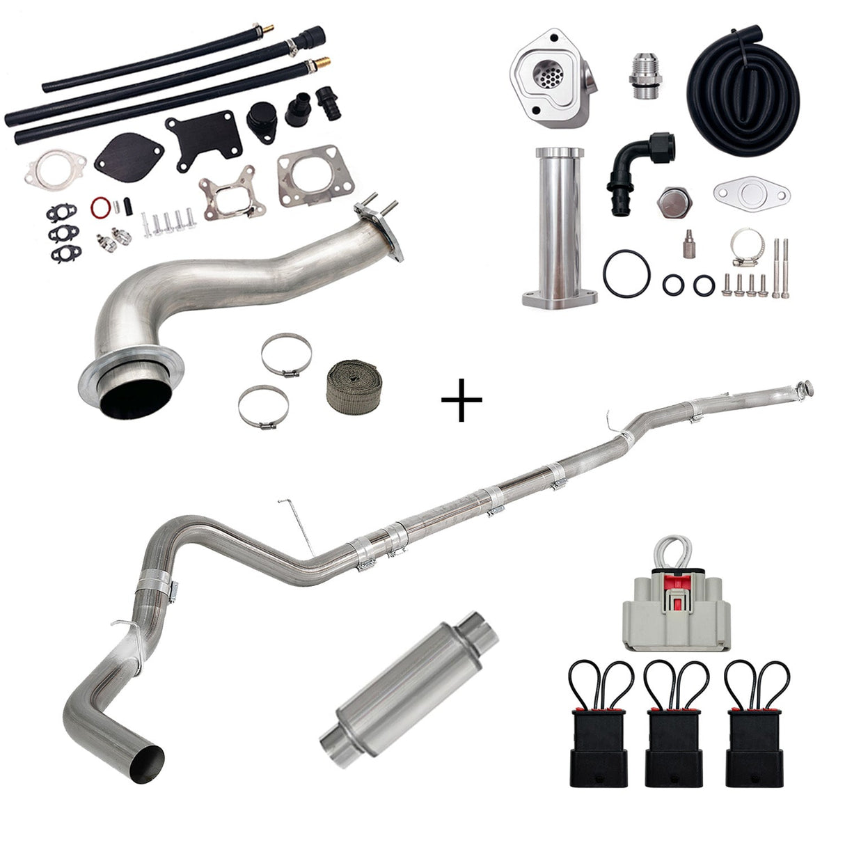 TruckTok 2017-2023 6.6L Duramax L5P DPF/CCV/EGR Delete & Downpipe w/Can Bus kit TruckTok