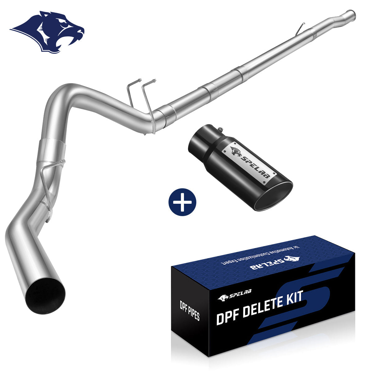 4"/5" 2011-2024 Ford 6.7 Powerstroke DPF Delete Race Pipe w/Muffler Exhaust | SPELAB