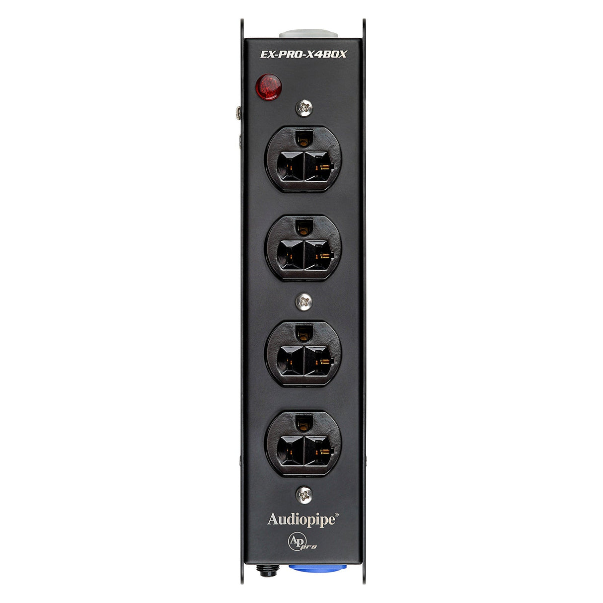 DJ Utility Power Block with 4 Surge-Protected AC Power Sockets (EX-PRO-X4BOX) Audiopipe