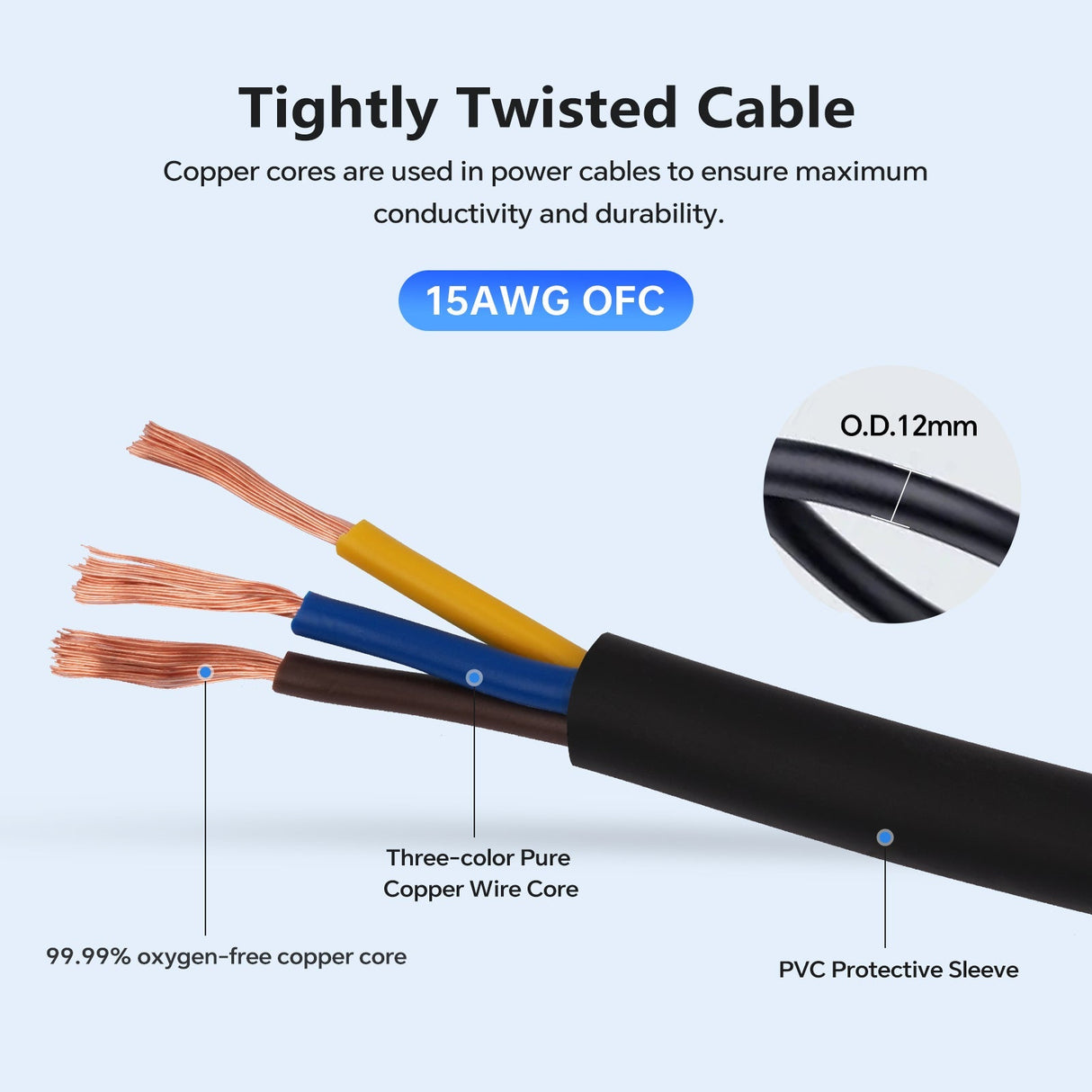 6Ft Extension Power Cable with Audio XLR Connectors (EX-PWC-AUD-6) Audiopipe